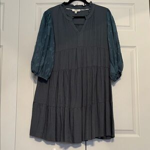 Umgee Green  Dress with Teal Accents